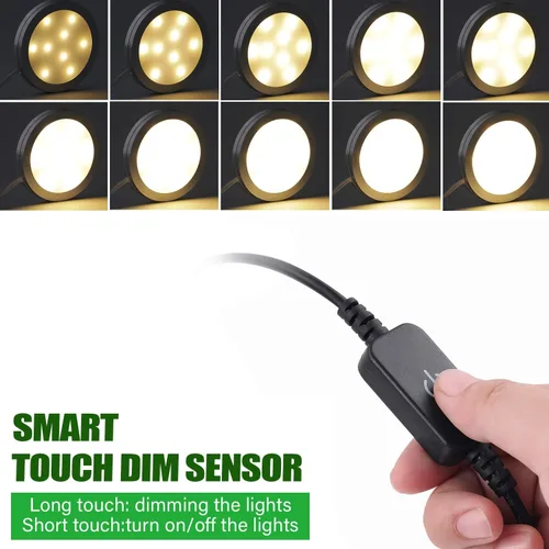Miniatura 5 de Aiboo kit de iluminación LED para debajo de un gabinete con regulador de intensidad para clóset de cocina. 2700K blanco cálido