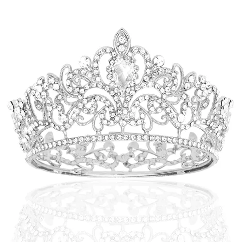 Miniatura 10 de CIEHER Corona pequeña negra para niñas, tiara de princesa, decoración de pastel de cumpleaños