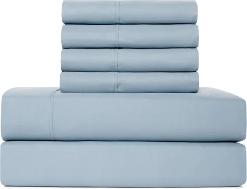 Miniatura 14 de Juego de sábanas tamaño individual XL de 4 piezas con 2 fundas de almohada envolventes, sábanas de microfibra suave de bolsillo profundo
