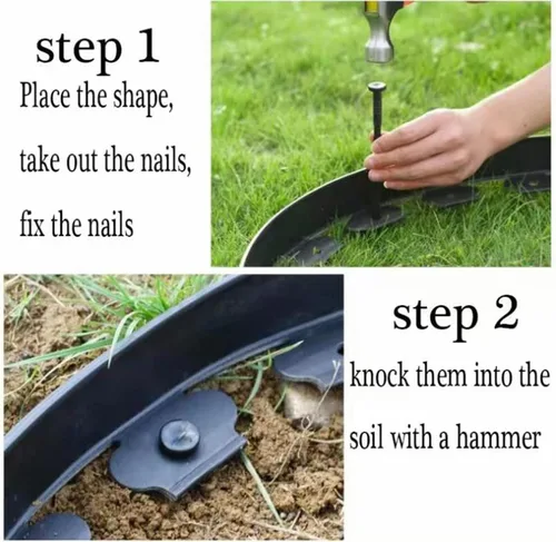 Miniatura 3 de Púas para bordes de paisaje, picos de borde de 8 pulgadas para paisajismo, jardines de flores, césped (50 unidades)