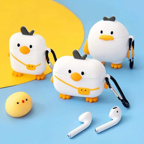 Miniatura 7 de Linda funda de pato para Airpod Pro/Pro 2 Gen 2022, divertidas fundas de silicona de dibujos animados 3D Kawaii Cool Air Pods Pro de 2ª