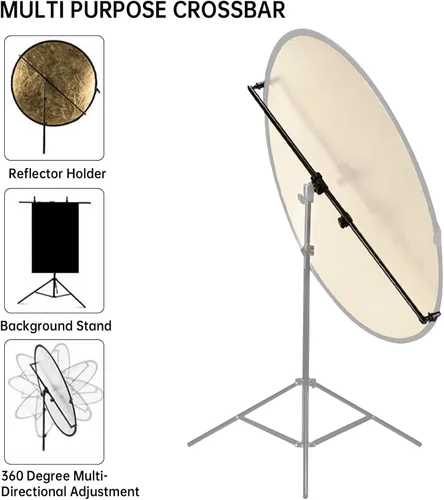 Miniatura 9 de Brazo reflector extensible, fotoscópico de 27.9 a 47.2 pulgadas, brazo giratorio de 360°, soporte reflector para estudio de retrato de producto