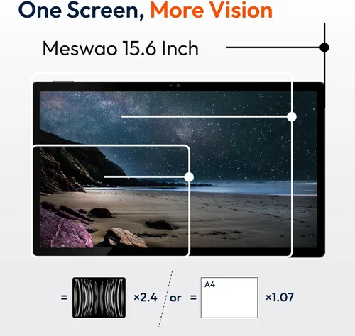 Miniatura 10 de MESWAO Tablet grande Android 14 de 15.6 pulgadas 2025, pantalla FHD IPS, Helio G99 Octa-Core, 8 GB de RAM 256 GB ROM expandible 1 TB, altavoces