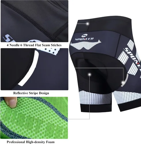 Miniatura 118 de sponeed Pantalones cortos de ciclismo para hombre, pantalones acolchados para ciclismo, ropa de ciclismo