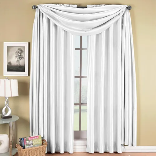 Miniatura 38 de Royal Hotel Bedding Soho cenefa recta blanca, patrón sólido, 70 x 17 pulgadas Blanco