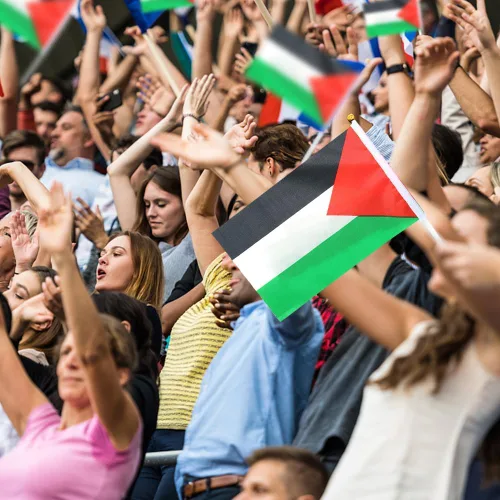 Miniatura 4 de 200 mini banderas palestinas palestinas de mano pequeñas banderas de Palestina en miniatura en soporte de palestina, bandera ondeadora de mano – 5.5