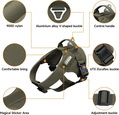 Miniatura 2 de EXCELLENT ELITE SPANKER Arnés táctico para perro, arnés de patrulla, chaleco militar para perro, chaleco de trabajo para perros con asa