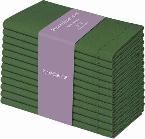Miniatura 34 de PurpleEssences Juego de 6 servilletas de tela de vainica, 100% algodón, suaves, duraderas, lavables, ideales para bodas, Navidad, vacaciones
