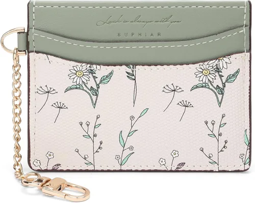 Miniatura 14 de SENDEFN Cartera delgada de piel con bloqueo RFID para tarjetas de crédito con bolsillo con cremallera