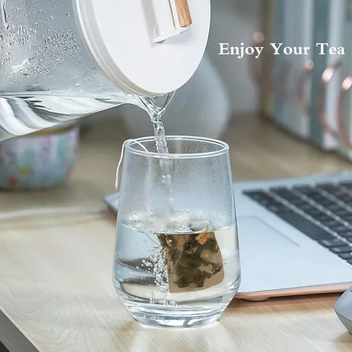 Miniatura 8 de Numola Bolsas de filtro de té sin blanquear para té de hojas sueltas, bolsas de té vacías, papel de filtro de pulpa de madera, bolsa infusora de té
