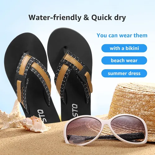 Miniatura 7 de STQ Sandalias ortopédicas para mujer, sandalias de playa ajustables con soporte de arco para aliviar la fascitis plantar