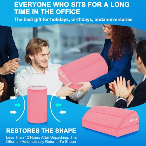 Miniatura 7 de TALSTILA Reposapiés para debajo del escritorio en el trabajo, reposapiés debajo del escritorio, reposapiés ergonómico de 2 alturas ajustables