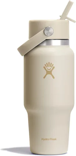 Miniatura 45 de Hydro Flask Botella de agua de viaje – Acero inoxidable aislado – Tapa ancha con pitillo, antiderrames, a prueba de fugas en 24 oz Trillium Pink