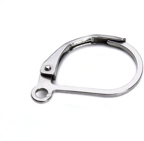 Miniatura 4 de Linsoir Beads Alambre de oreja de acero inoxidable 316 resistente de 0.433 x 0.630 in, paquete de 20 unidades Rodio