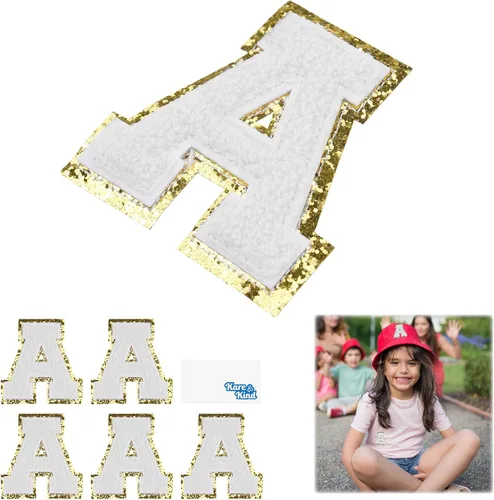Miniatura 2 de Kare & Kind Parches bordados de felpilla para planchar – Parches bordados de felpilla del alfabeto A-Z – Coser / planchar para ropa, camisas