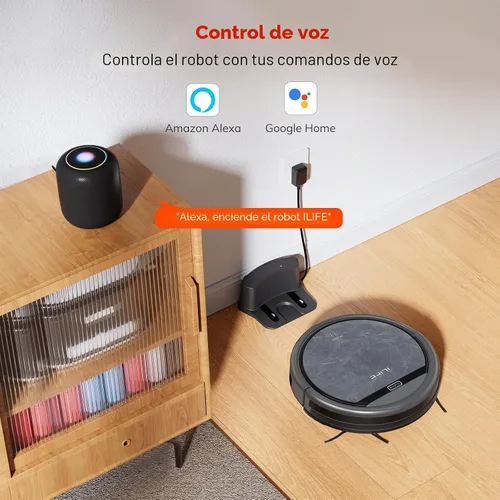 Miniatura 8 de ILIFE Robot aspirador V5s Max, potencia de succión máxima de 4000 Pa, WiFi/App/Alexa/control remoto, aspiradora robótica de carga automática