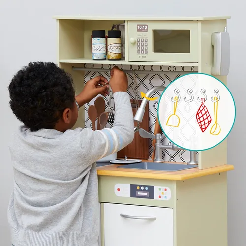 Miniatura 4 de Teamson Kids - Little Chef Boston Modern Play Kitchen - Verde oliva/Blanco 22.25 x 12 x 37.5 pulgadas