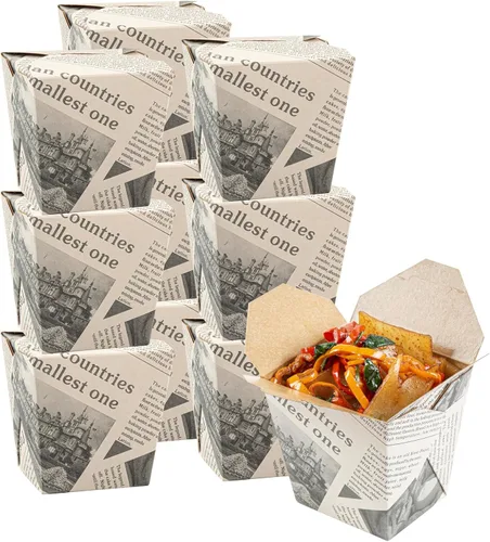 Miniatura 21 de Restaurantware Cajas chinas para llevar, paquete de 25 cajas de 8 onzas, resistentes a la grasa, contenedores de comida para llevar, desechables