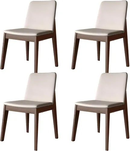 Miniatura 18 de Sillas de comedor tapizadas gruesas, sillas de cocina modernas de madera sólida, sillas de comedor tapizadas de cuero con marco minimalista, muebles