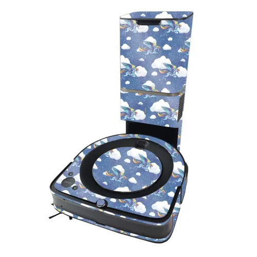 Miniatura 12 de MightySkins - Piel brillante con purpurina compatible con iRobot Roomba s9+ Vacuum - Castle Unicorns, acabado brillante con purpurina, fácil