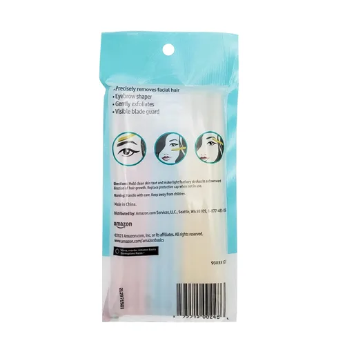 Miniatura 3 de Amazon Basics - Herramienta multiusos de limpieza de cejas y máquina de afeitar facial para mujer, incluye cubierta de cuchillas, multicolor, 9