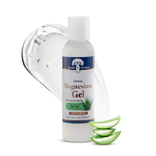 Miniatura 8 de Health and Wisdom Gel de magnesio puro con extracto de algas marinas y aloe vera, alivio tópico muscular y articular, hidratante natural y pura