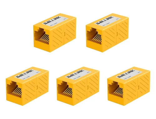 Miniatura 16 de iwillink Conector Ethernet RJ45, conector hembra a hembra RJ45 para cable Ethernet Cat7 Cat6 Cat5e Cat5, adaptador extensor, paquete de 5, negro