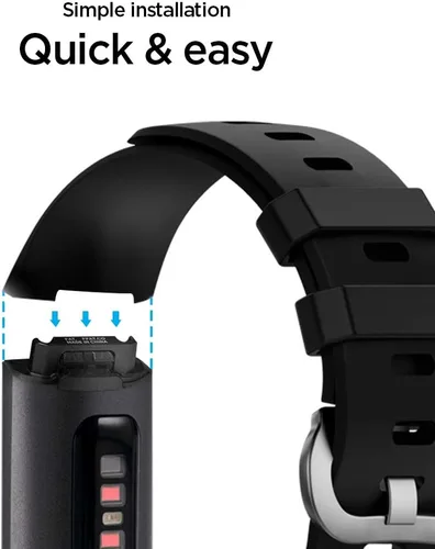 Miniatura 7 de Spigen Ajuste de silicona diseñado para Fitbit Charge 4 (2020) / Charge 3 (2018) Band - Negro