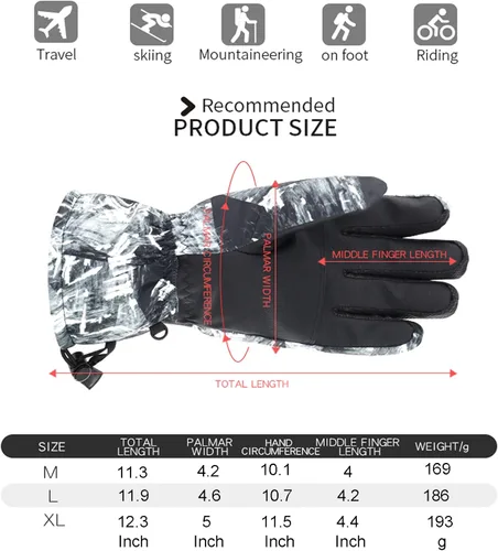 Miniatura 7 de EDIACE Guantes de esquí - Guantes de snowboard impermeables con pantalla táctil de 30 F para hombres, mujeres, niñas, niños, jóvenes, guantes