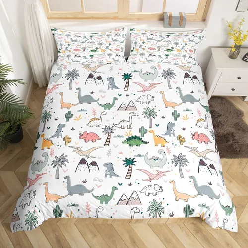 Miniatura 10 de Feelyou - Juego de funda de edredón con 2 fundas de almohada, de microfibra suave de poliéster, diseño de frutas de caricatura, individual y queen