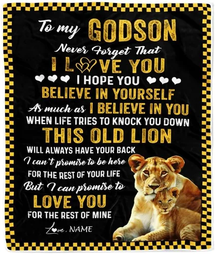Miniatura 25 de Manta personalizada con texto en inglés «To My Godson», de Godmother Godmother Wolf Moon, My Love for You is Forever Godson Birthday Christmas