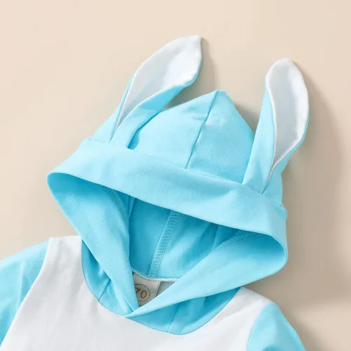 Miniatura 3 de My 1st Easter Outfit - Mameluco de conejo de manga larga para recién nacido, para bebé, niña, niño, de una pieza, sudadera con capucha de conejo