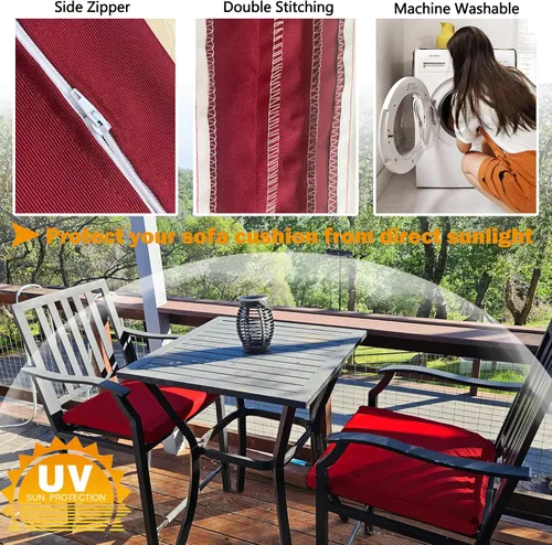 Miniatura 4 de Sqodok - Fundas para cojines de patio de 18x18, fundas impermeables para cojines de exterior de repuesto, 2 unidades, fundas de asiento para cojines