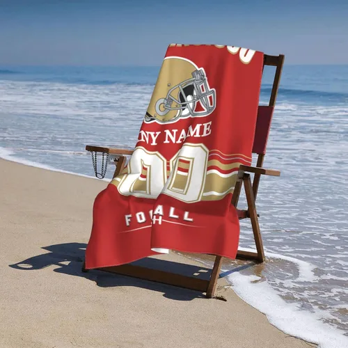 Miniatura 5 de Toallas de playa personalizadas de San Francisco, toalla de playa personalizada con número de nombre, toalla de baño suave personalizada, manta