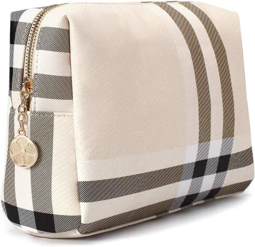 Bolsa grande de maquillaje para bolso, bolsas de cosméticos de lujo para mujer, bolsa de maquillaje para artículos de tocador, organizador de viaje