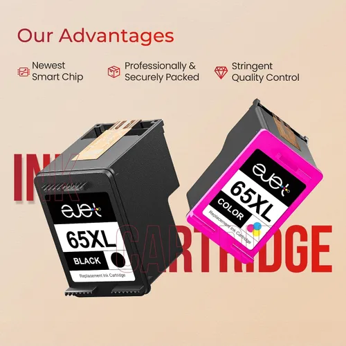 Miniatura 5 de Paquete combinado de cartuchos de tinta 65XL negro/color de repuesto para HP 65 Ink 65XL compatible con impresora HP DeskJet 3752 3755 3700 3772