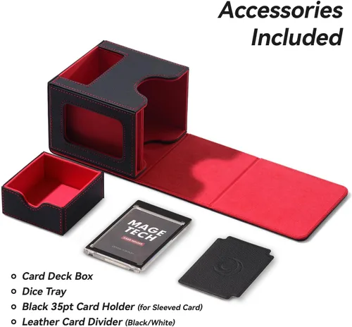 Miniatura 6 de Mage Tech - caja para cartas de MTG Commander con diseño patentado, exhibidor Commander, cabe 100 cartas con doble funda, ladrillo de cartas de 35pt
