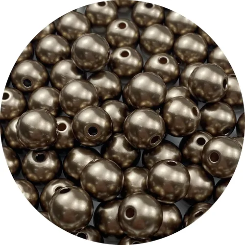 Miniatura 20 de 100 cuentas de perlas para manualidades, perlas de resina de 0.47 pulgadas para hacer joyas, cuentas redondas a granel con agujero para collares