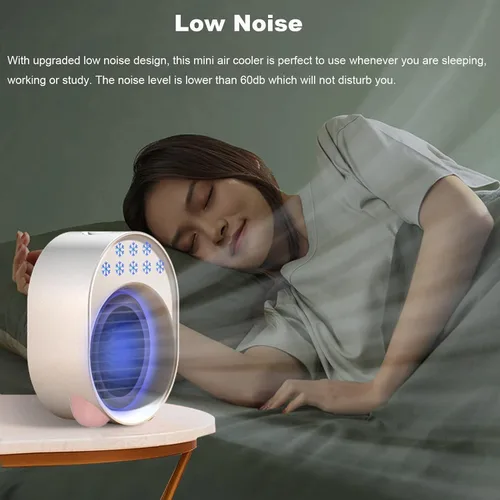 Miniatura 3 de Aire acondicionado portátil, enfriador de aire personal, ventilador de aire acondicionado evaporativo recargable por USB, ventilador