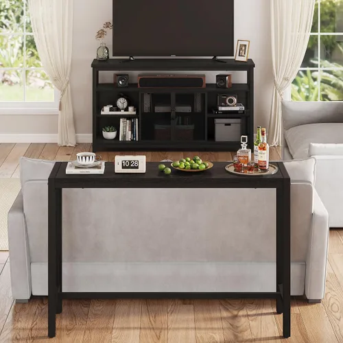 Miniatura 7 de BON AUGURE Tall TV Stand for TVs up to 65 Inch, Industrial Wood Entertainment Center with Storage Cabinet, Modern TV Media Console for Living Room