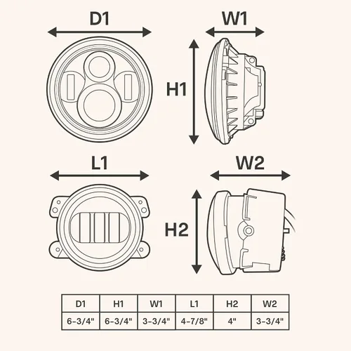 Miniatura 8 de TRUE MODS Faros LED de 7 pulgadas H6024 + luces antiniebla de 4 pulgadas para Jeep Wrangler JK Unlimited JKU Accesorios 2007-2018 [HALO DRL][Señales