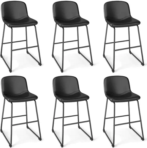 Miniatura 9 de TAVR Furniture Leathaire - Juego de 2 taburetes de tela con altura de mostrador, sillas de isla sin brazos, con capacidad para hasta 500 libras