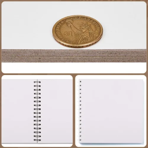 Miniatura 5 de 20 tableros de libros, tableros aglomerados de diseño de papel kraft de alta resistencia, suministros de encuadernación para encuadernación de Blanco