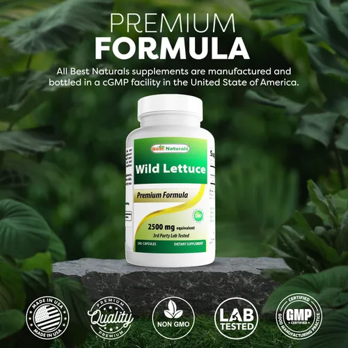 Miniatura 5 de Best Naturals Lechuga silvestre 10:1 Extracto 250 mg - 240 Cápsulas