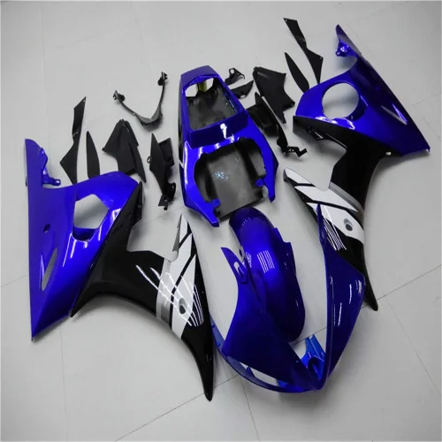 Miniatura 2 de Carenado de inyección azul negro apto para Yamaha YZF 2003-2005 R6 y 2006-2009 R6S nuevo kit pintado ABS plástico motocicleta carrocería mercado