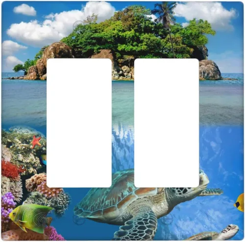 Miniatura 141 de Cubierta de interruptor de luz de 3 cuadrillas con diseño de flores azules púrpuras, cubierta de placa de pared de triple palanca, arbustos florales