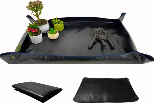 Miniatura 8 de Tapete de trasplante de plantas de 26.8 x 26.8 pulgadas, impermeable, tapete de trasplante para suculentas, tapete portátil de riego de jardinería