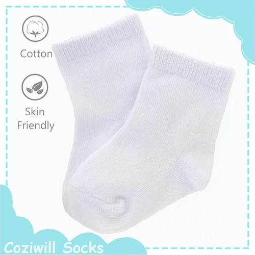 Miniatura 4 de Calcetines para bebé, calcetines blancos para recién nacidos y bebés, paquete de 15 (0-33-66-12 meses), bautismo y bautizo, niñas y niños