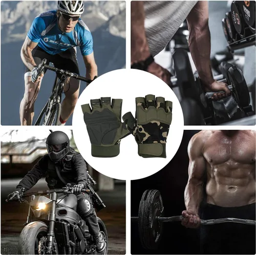Miniatura 8 de Guantes sin dedos Fioretto para Airsoft, tiro, medio dedo, caza, senderismo, ciclismo, conducción, motocicleta, escalada, guantes de trabajo M210603