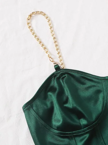 Miniatura 4 de Romwe Camiseta corta sin mangas con tirantes delgados para mujer